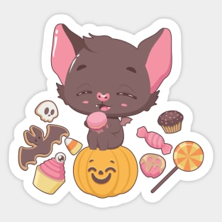 Vampire bat with sweets Sticker